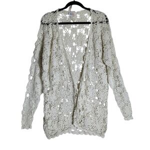 Vintage Styles To Go White Crochet Cardigan Size Medium Cottagecore Bogo